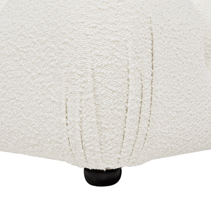Marcel 36' Bubble Modular Modern Cocktail Ottoman, Ivory White Boucle