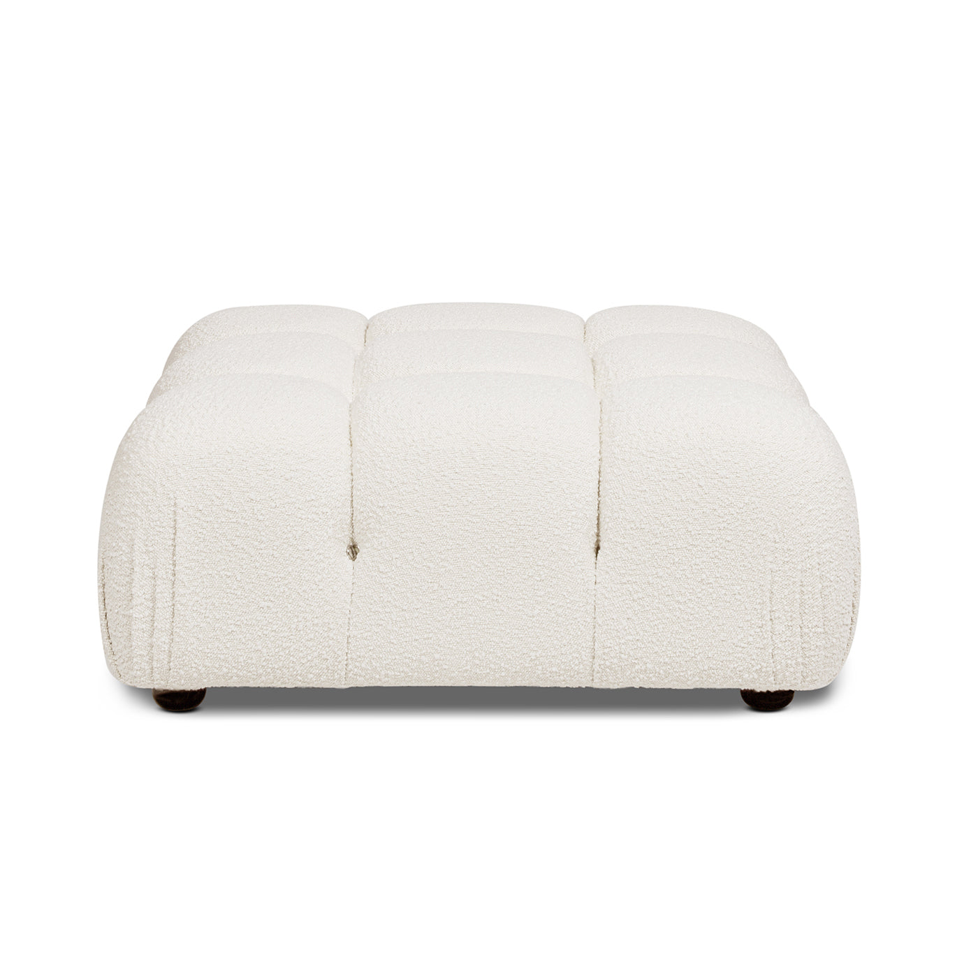Marcel 36' Bubble Modular Modern Cocktail Ottoman, Ivory White Boucle