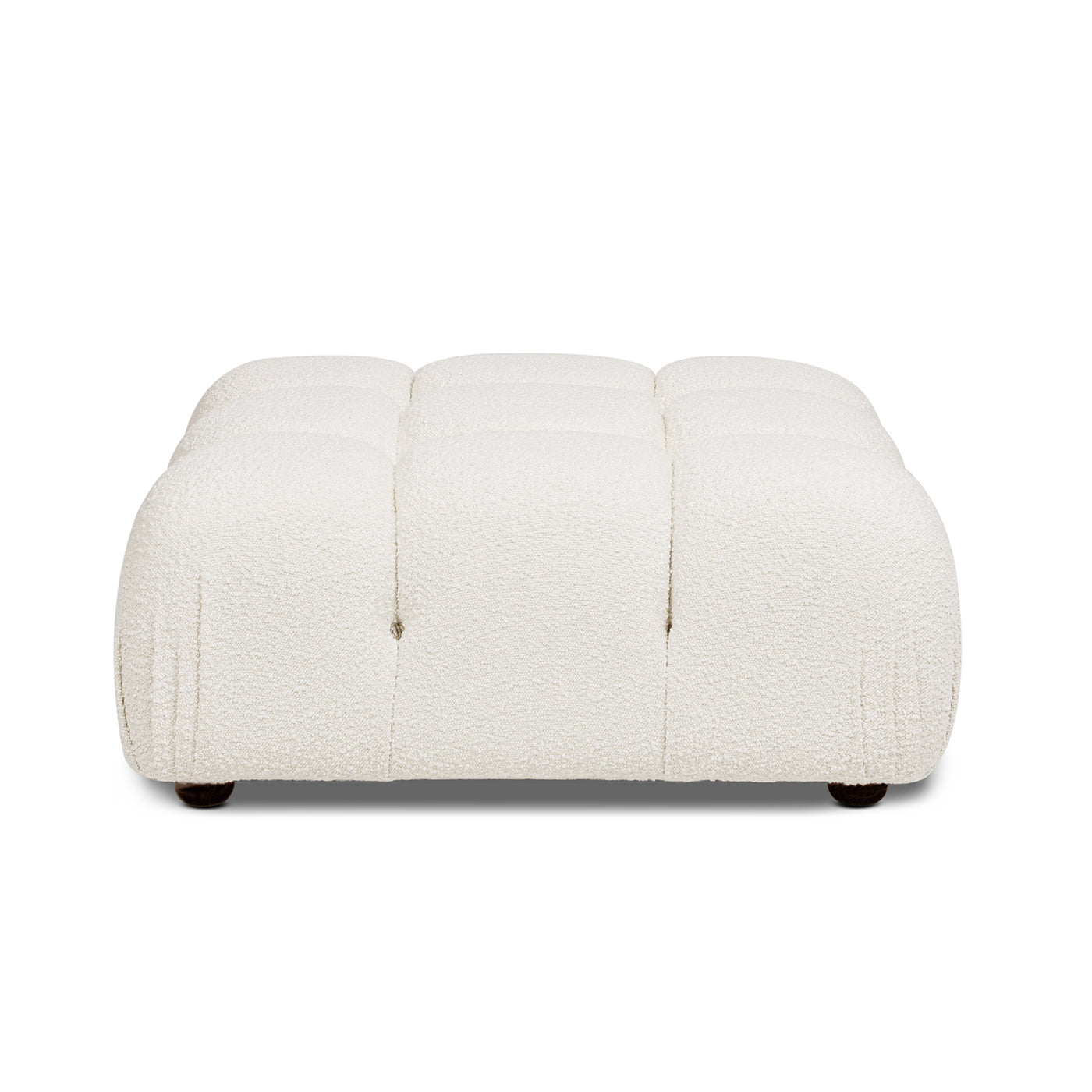 Marcel 36' Bubble Modular Modern Cocktail Ottoman, Ivory White Boucle