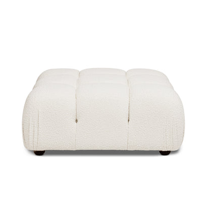 Marcel 36' Bubble Modular Modern Cocktail Ottoman, Ivory White Boucle