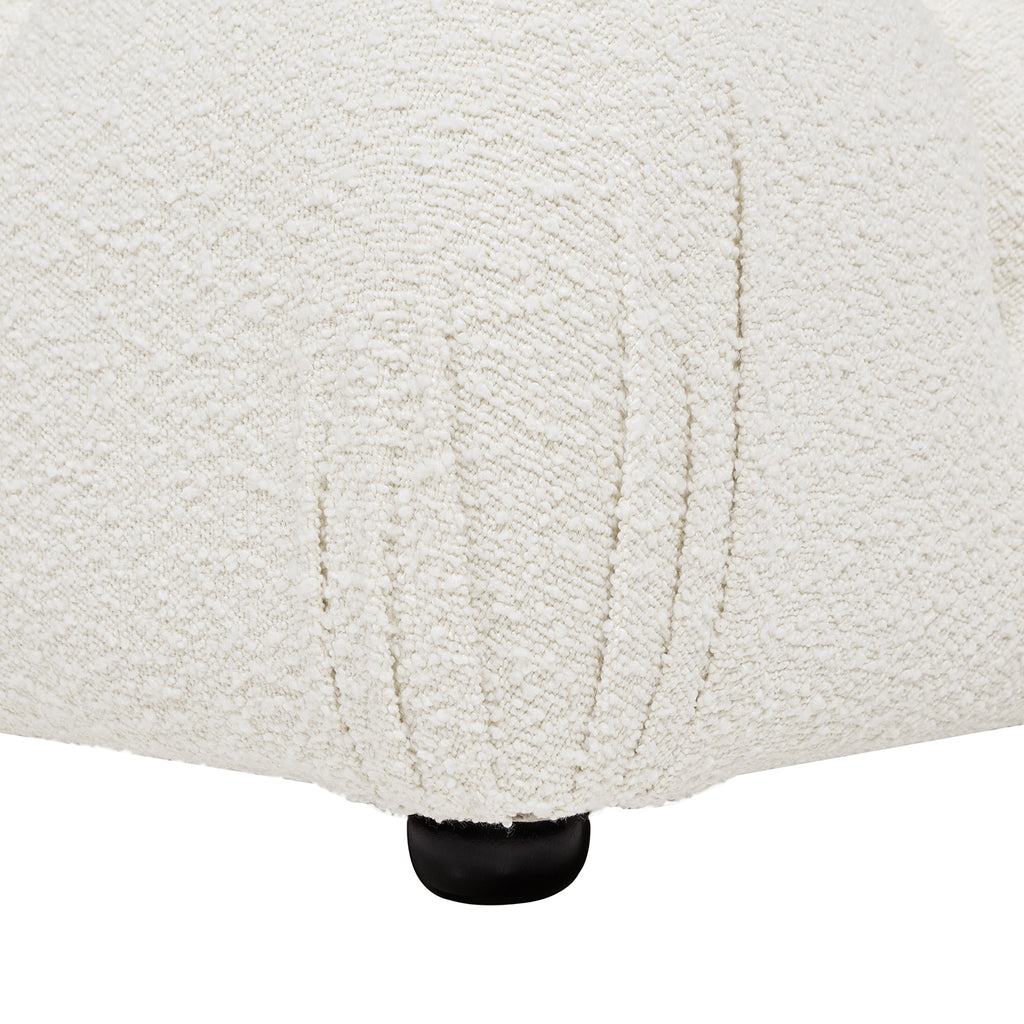 Marcel 36' Bubble Modular Modern Cocktail Ottoman, Ivory White Boucle