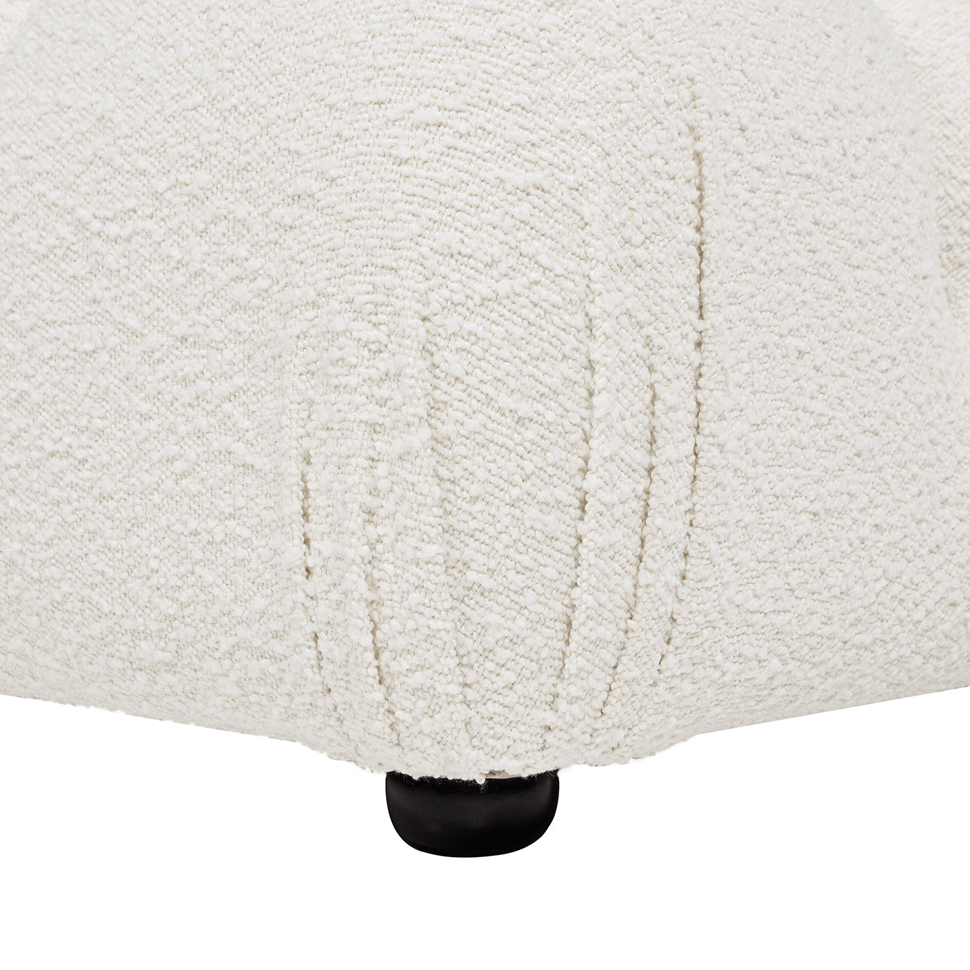 Marcel 36' Bubble Modular Modern Cocktail Ottoman, Ivory White Boucle