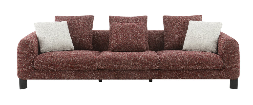 Maroon and cream sofa