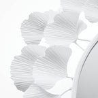 30.5'Eden Gingko Leaf Round Wall Mirror White Mirror