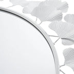 30.5'Eden Gingko Leaf Round Wall Mirror White Mirror
