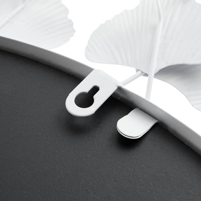 30.5'Eden Gingko Leaf Round Wall Mirror White Mirror