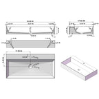 36 x 18 Solid Surface Wall Mount Rectangle Matte White Vessel Sink with Faucet Hole