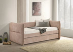 Luxurious 1pc Modern Daybed Pull Out Trundle Button Tufted Nailhead Trim Bedroom Living Room Furniture Mauve Finish