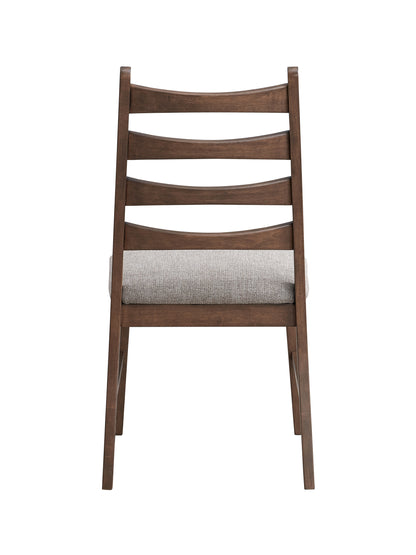 Mayah Gray Linen & Walnut Finish Side Chair (Set of 2)