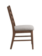 Mayah Gray Linen & Walnut Finish Side Chair (Set of 2)