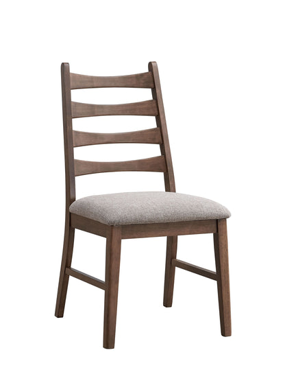 Mayah Gray Linen & Walnut Finish Side Chair (Set of 2)