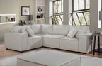 Melrose 99" Modular Sectional Sofa with Ottoman in Beige Linen