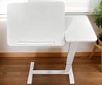 Overbed Bedside Desk Mobile Rolling Laptop Stand Tilting Overbed Table with Wheels Height Adjustable Tray Table for Laptop Bed Sofa Side Table ,Bedside Table(WHITE),Gift for Mother's day