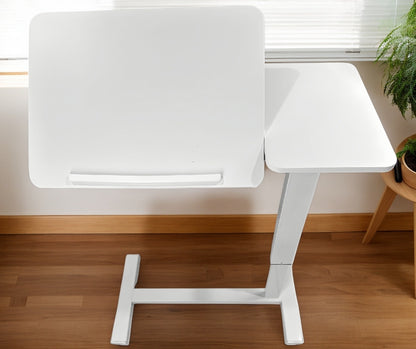 Overbed Bedside Desk Mobile Rolling Laptop Stand Tilting Overbed Table with Wheels Height Adjustable Tray Table for Laptop Bed Sofa Side Table ,Bedside Table(WHITE),Gift for Mother's day