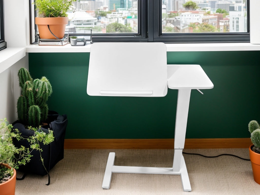 Overbed Bedside Desk Mobile Rolling Laptop Stand Tilting Overbed Table with Wheels Height Adjustable Tray Table for Laptop Bed Sofa Side Table ,Bedside Table(WHITE),Gift for Mother's day