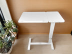 Overbed Bedside Desk Mobile Rolling Laptop Stand Tilting Overbed Table with Wheels Height Adjustable Tray Table for Laptop Bed Sofa Side Table ,Bedside Table(WHITE),Gift for Mother's day