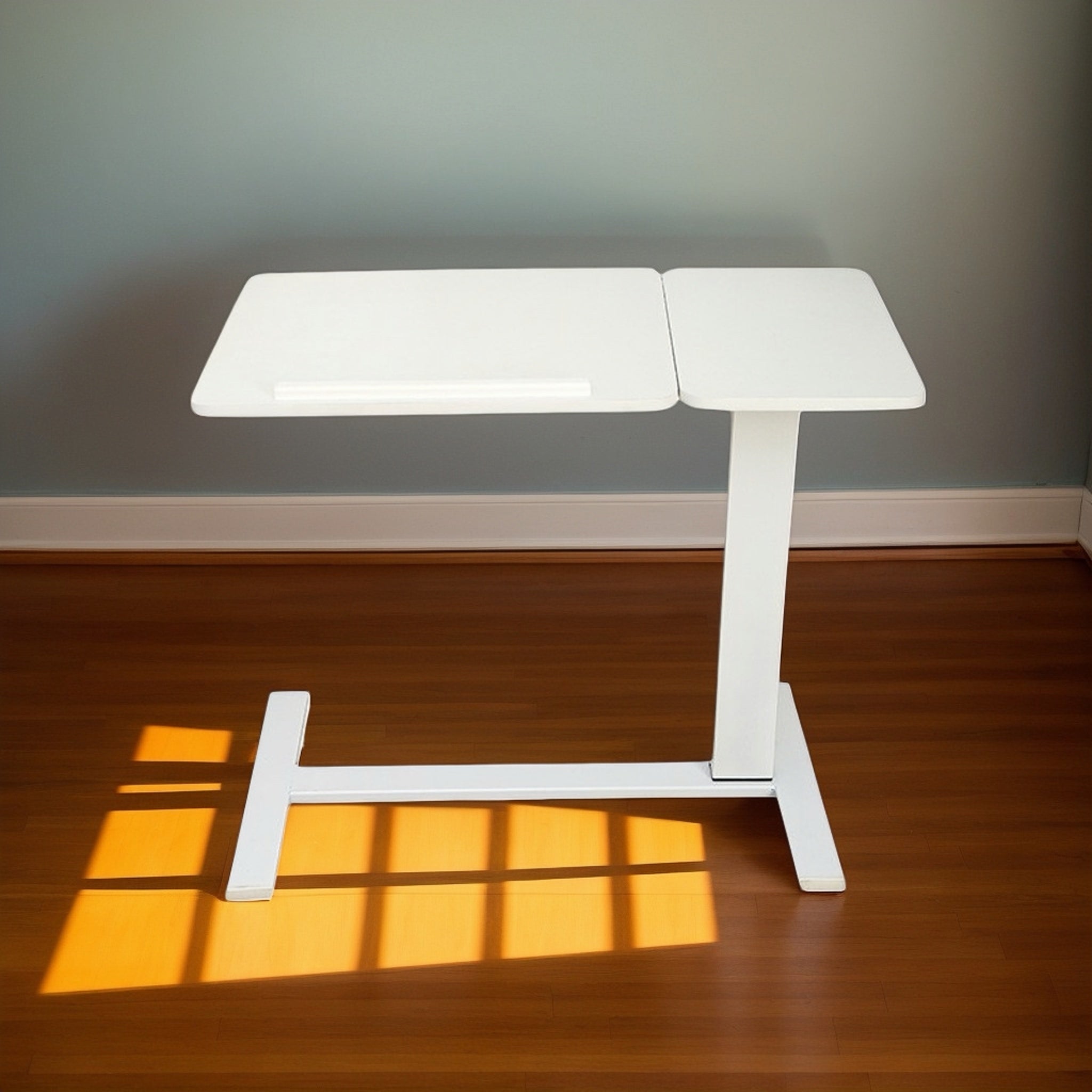 Overbed Bedside Desk Mobile Rolling Laptop Stand Tilting Overbed Table with Wheels Height Adjustable Tray Table for Laptop Bed Sofa Side Table ,Bedside Table(WHITE),Gift for Mother's day