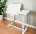 Overbed Bedside Desk Mobile Rolling Laptop Stand Tilting Overbed Table with Wheels Height Adjustable Tray Table for Laptop Bed Sofa Side Table ,Bedside Table(WHITE),Gift for Mother's day