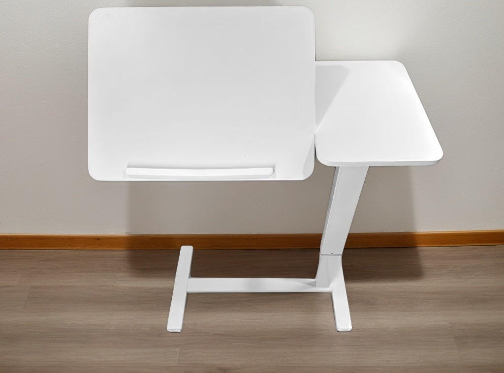 Overbed Bedside Desk Mobile Rolling Laptop Stand Tilting Overbed Table with Wheels Height Adjustable Tray Table for Laptop Bed Sofa Side Table ,Bedside Table(WHITE),Gift for Mother's day