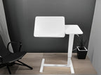 Overbed Bedside Desk Mobile Rolling Laptop Stand Tilting Overbed Table with Wheels Height Adjustable Tray Table for Laptop Bed Sofa Side Table ,Bedside Table(WHITE),Gift for Mother's day