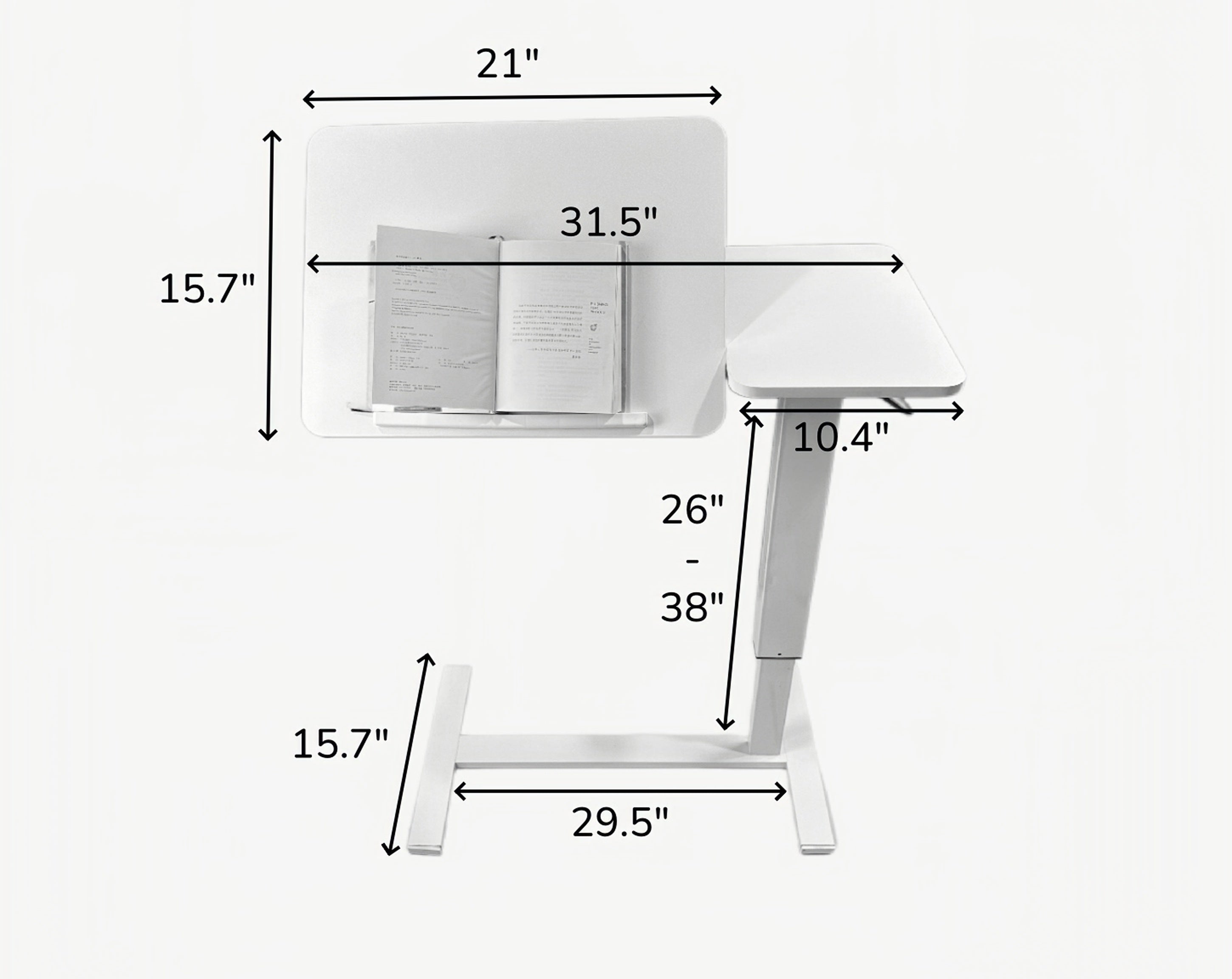 Overbed Bedside Desk Mobile Rolling Laptop Stand Tilting Overbed Table with Wheels Height Adjustable Tray Table for Laptop Bed Sofa Side Table ,Bedside Table(WHITE),Gift for Mother's day