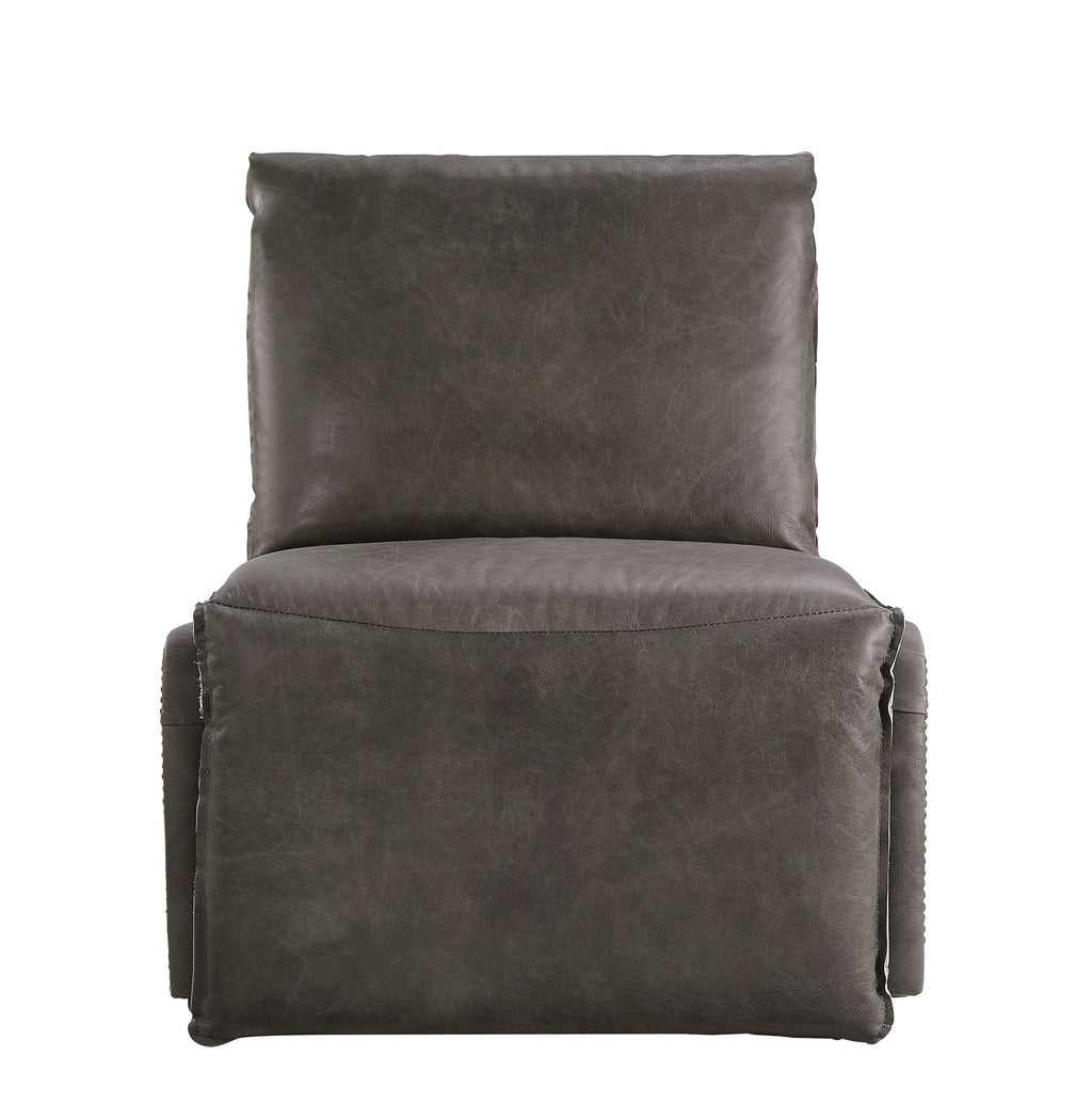 Metier Gray Top Grain Leather & Aluminum Power Motion Recliner