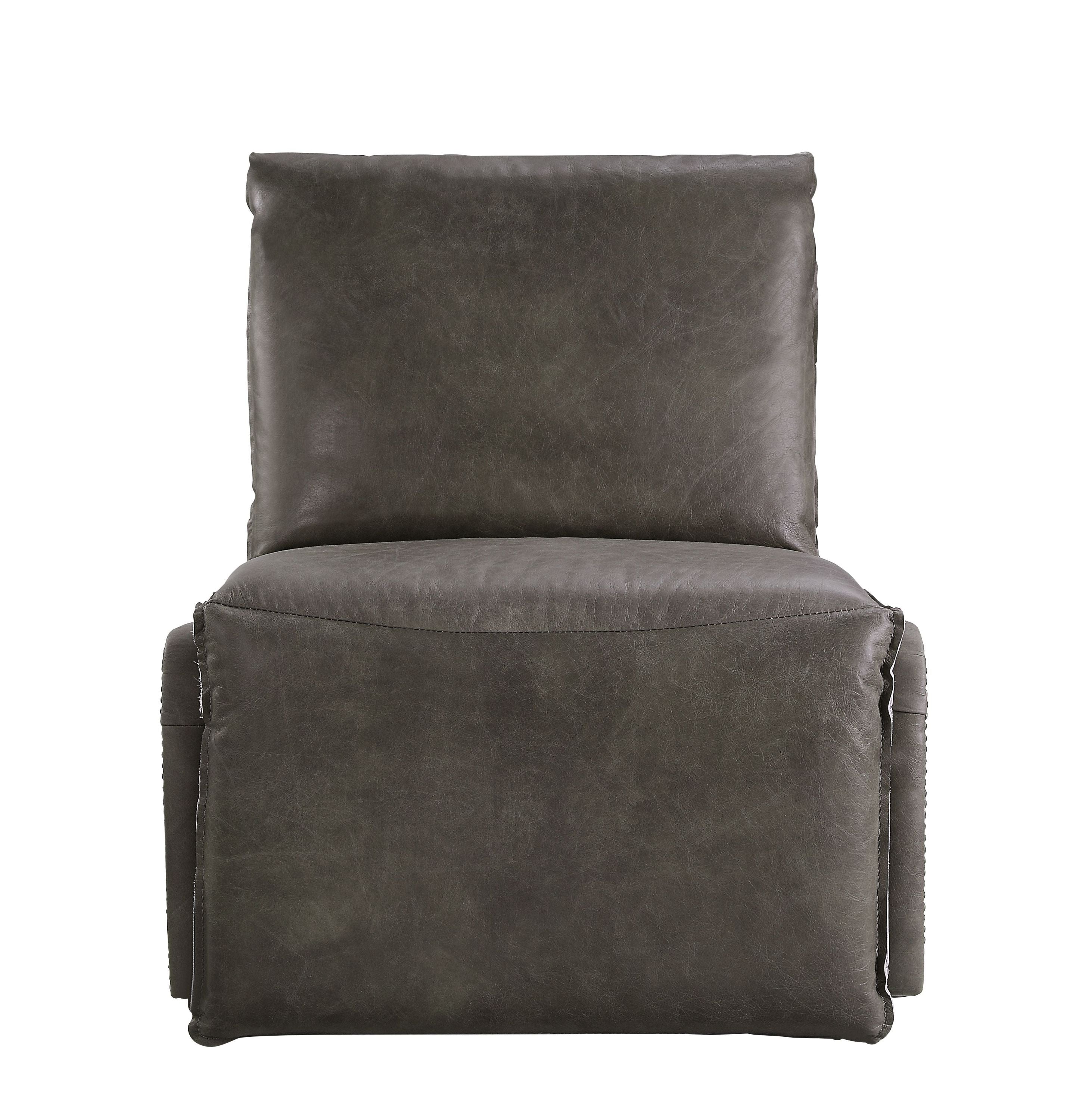 Metier Gray Top Grain Leather & Aluminum Power Motion Recliner
