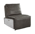 Metier Gray Top Grain Leather & Aluminum Power Motion Recliner
