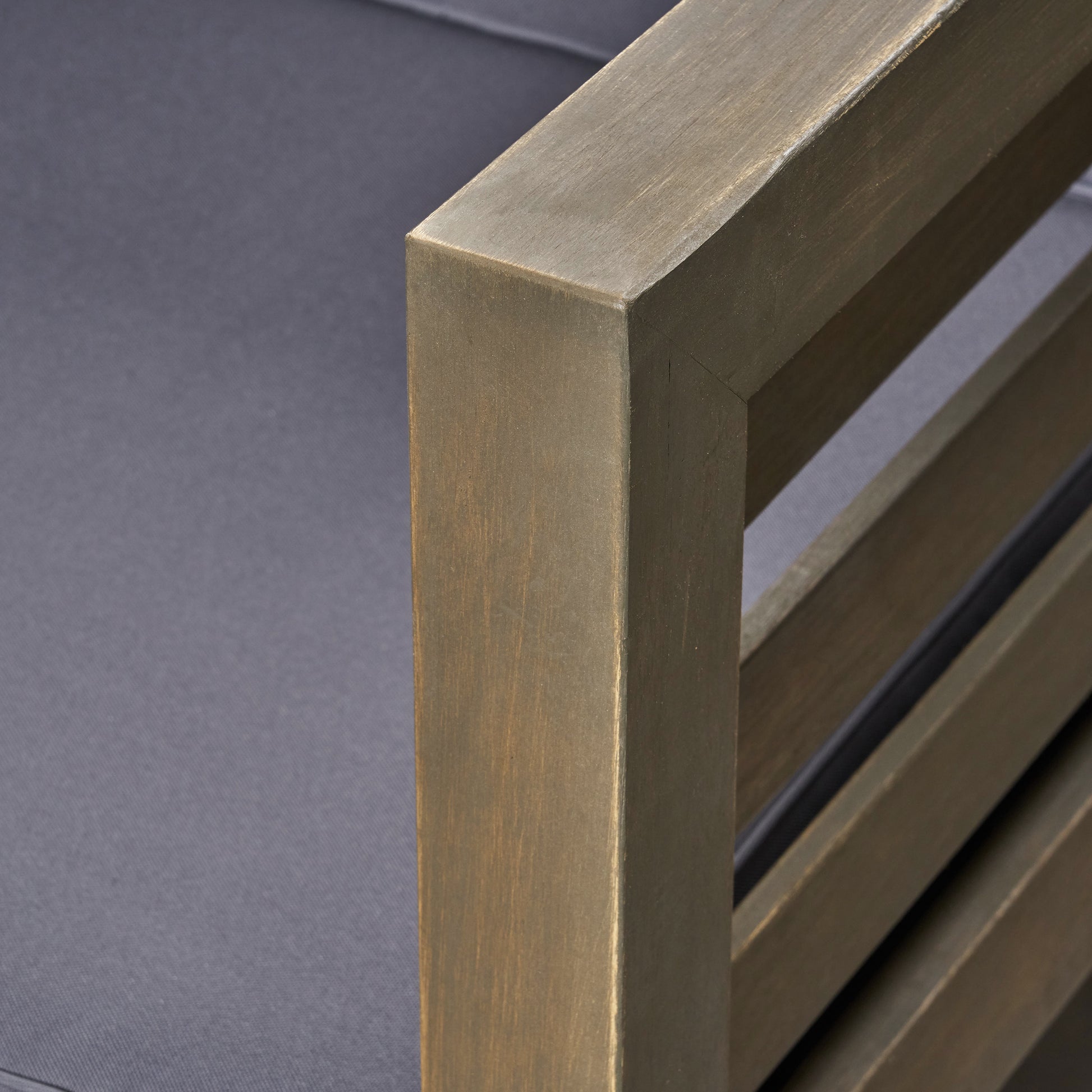 Outdoor Club Chair, Acacia Wood Patio Chair with Fabric Cushion for Backyard, Poolside, Garden or Porch, Grey