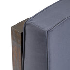 Outdoor Club Chair, Acacia Wood Patio Chair with Fabric Cushion for Backyard, Poolside, Garden or Porch, Grey