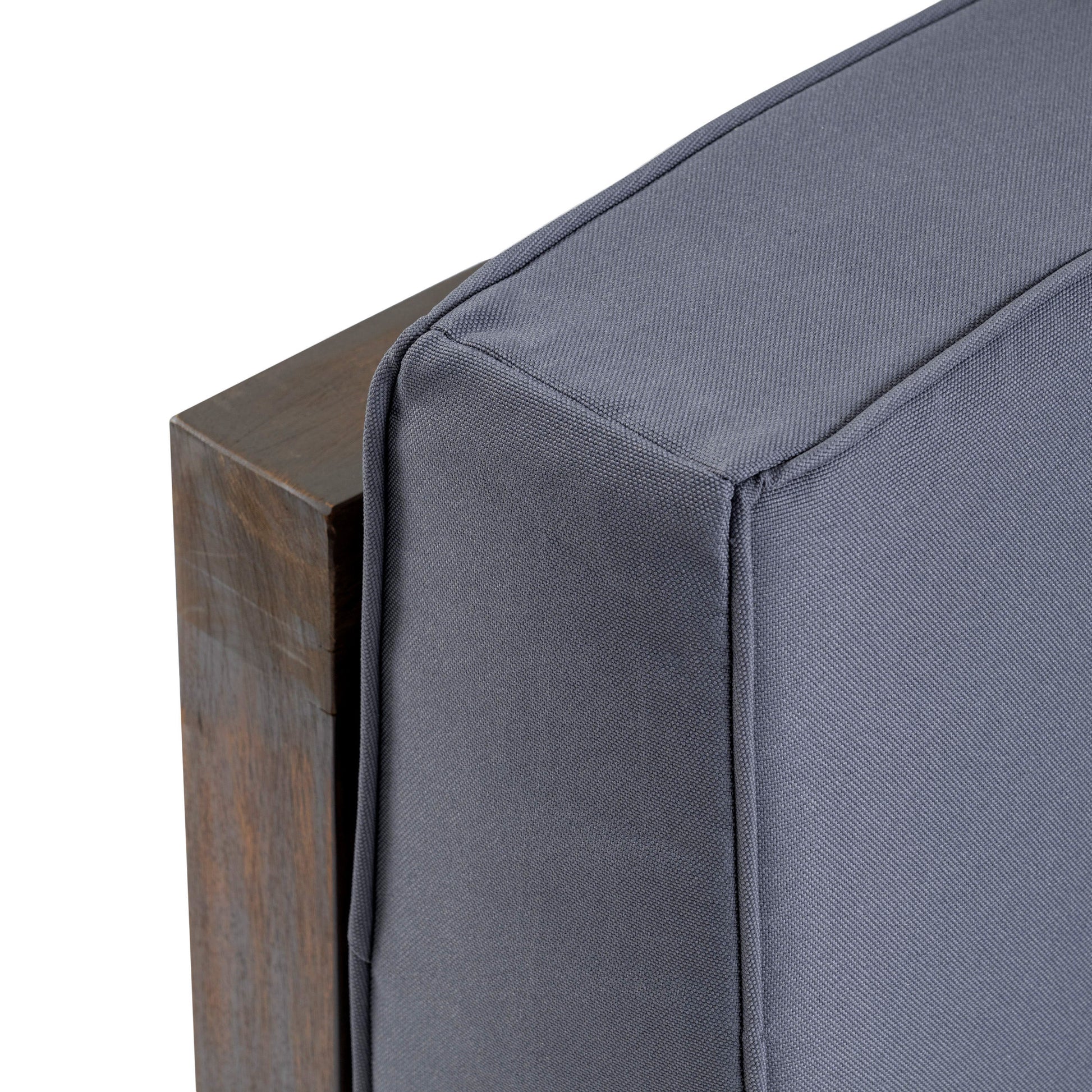 Outdoor Club Chair, Acacia Wood Patio Chair with Fabric Cushion for Backyard, Poolside, Garden or Porch, Grey