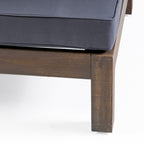 Outdoor Club Chair, Acacia Wood Patio Chair with Fabric Cushion for Backyard, Poolside, Garden or Porch, Grey