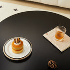 Mid-century wooden coffee table with PE cane stand, 31.5-inch round solid wood Bohemian style coffee table, unique central cocktail table for living rooms, apartments and offices