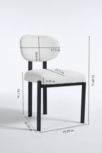 Modern Dining Room Chairs Set of 2, Mid-Century Upholstered Boucle Kitchen Dining Chairs with Black Metal Legs