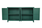 59'Green Accent Cabinet with 4 Doors, Mid Century Modern Pantry Cabinet, Wood Buffet Cabinet, Media Cabinet, Console Cabinet, Cabinet for Entryway, Living Room, Bedroom, Dining Room