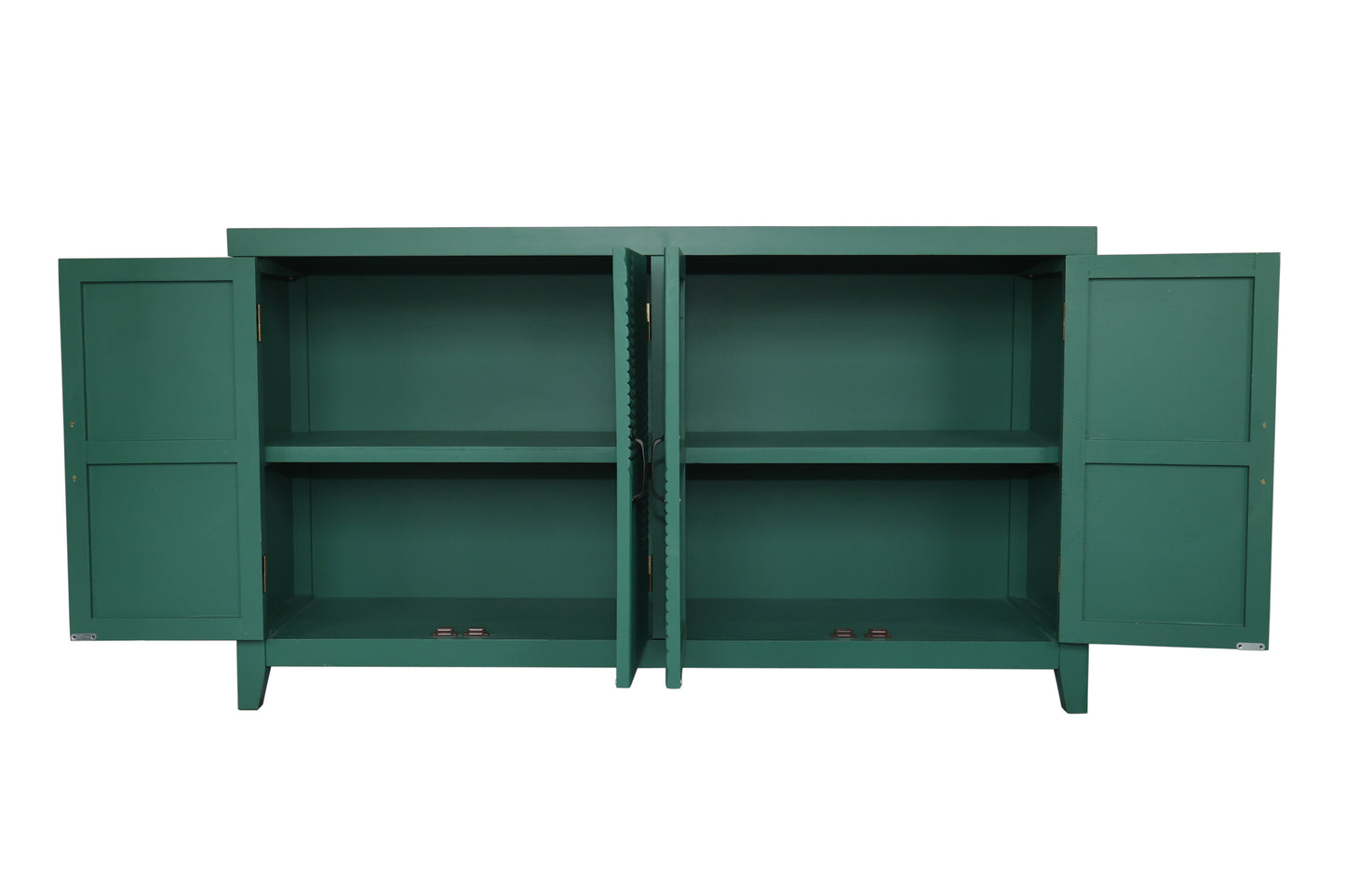59'Green Accent Cabinet with 4 Doors, Mid Century Modern Pantry Cabinet, Wood Buffet Cabinet, Media Cabinet, Console Cabinet, Cabinet for Entryway, Living Room, Bedroom, Dining Room
