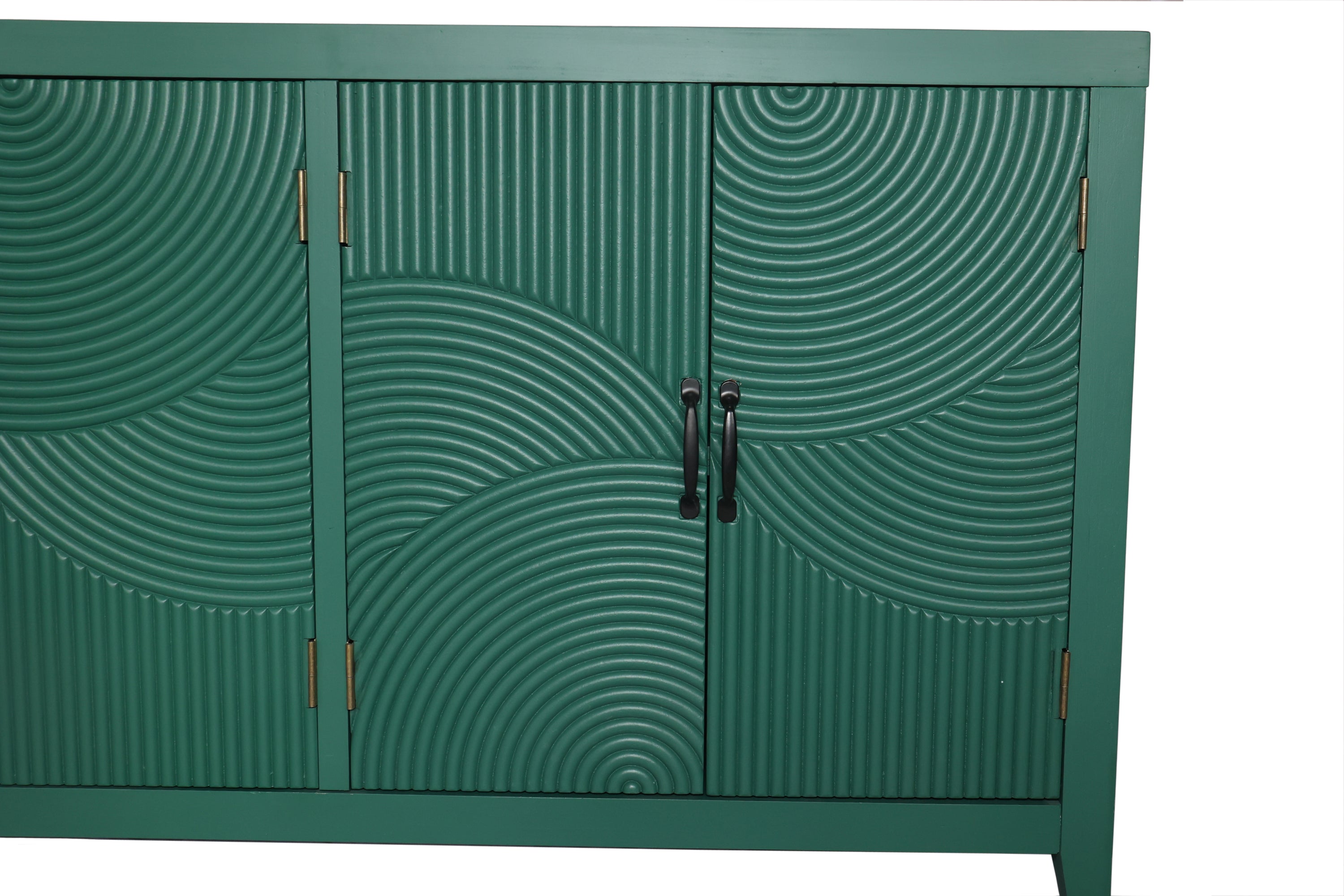 59'Green Accent Cabinet with 4 Doors, Mid Century Modern Pantry Cabinet, Wood Buffet Cabinet, Media Cabinet, Console Cabinet, Cabinet for Entryway, Living Room, Bedroom, Dining Room