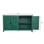 59'Green Accent Cabinet with 4 Doors, Mid Century Modern Pantry Cabinet, Wood Buffet Cabinet, Media Cabinet, Console Cabinet, Cabinet for Entryway, Living Room, Bedroom, Dining Room