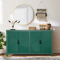 59'Green Accent Cabinet with 4 Doors, Mid Century Modern Pantry Cabinet, Wood Buffet Cabinet, Media Cabinet, Console Cabinet, Cabinet for Entryway, Living Room, Bedroom, Dining Room
