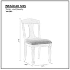 Mid Century Wooden Frame Upholstered Dining Chairs Set of 2