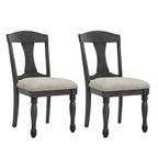 Mid Century Wooden Frame Upholstered Dining Chairs Set of 2