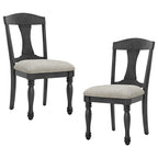 Mid Century Wooden Frame Upholstered Dining Chairs Set of 2