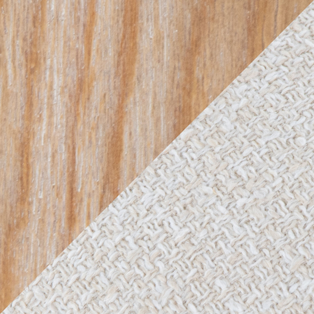 Gardenia Mid-Century Modern Dining/Accent Chair in White Washed Wood and Cream Fabric by LumiSource