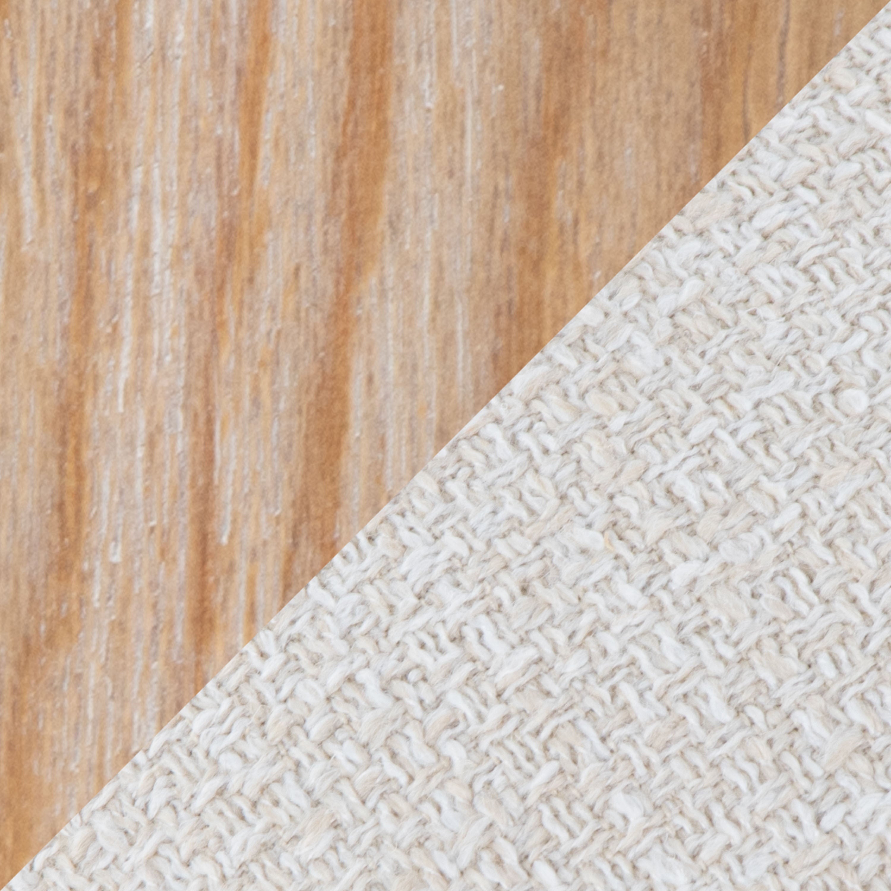 Gardenia Mid-Century Modern Dining/Accent Chair in White Washed Wood and Cream Fabric by LumiSource