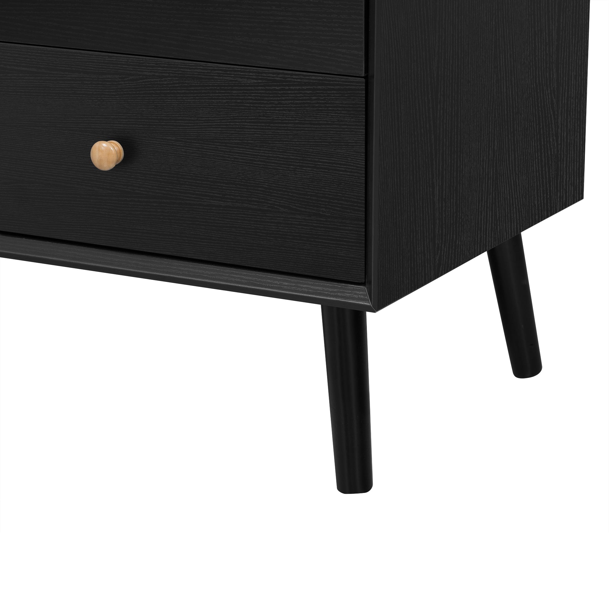 70' TV Stand for TVs up to 80 Inches, Mid Century Modern Entertainment Center with Rattan Doors, 2 Drawers, and Open Shelf, Television Stand for Living Room