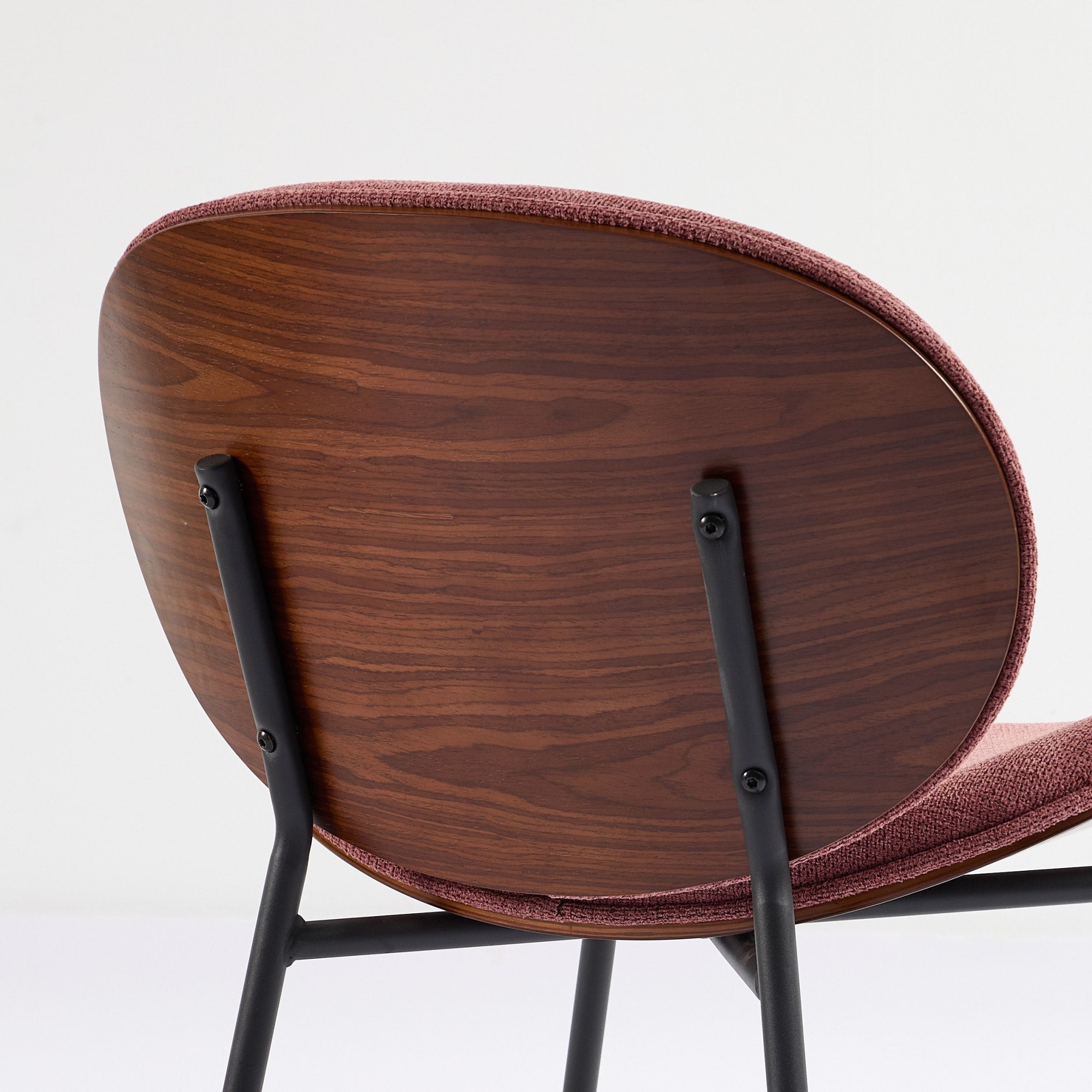 Mid-Century Modern Shell Chair Single Side Chair Tripod,bean paste pink fabric Lounge Chair in Walnut Finish Comfortable Backrest,Bean Paste Red color,SW1871PR