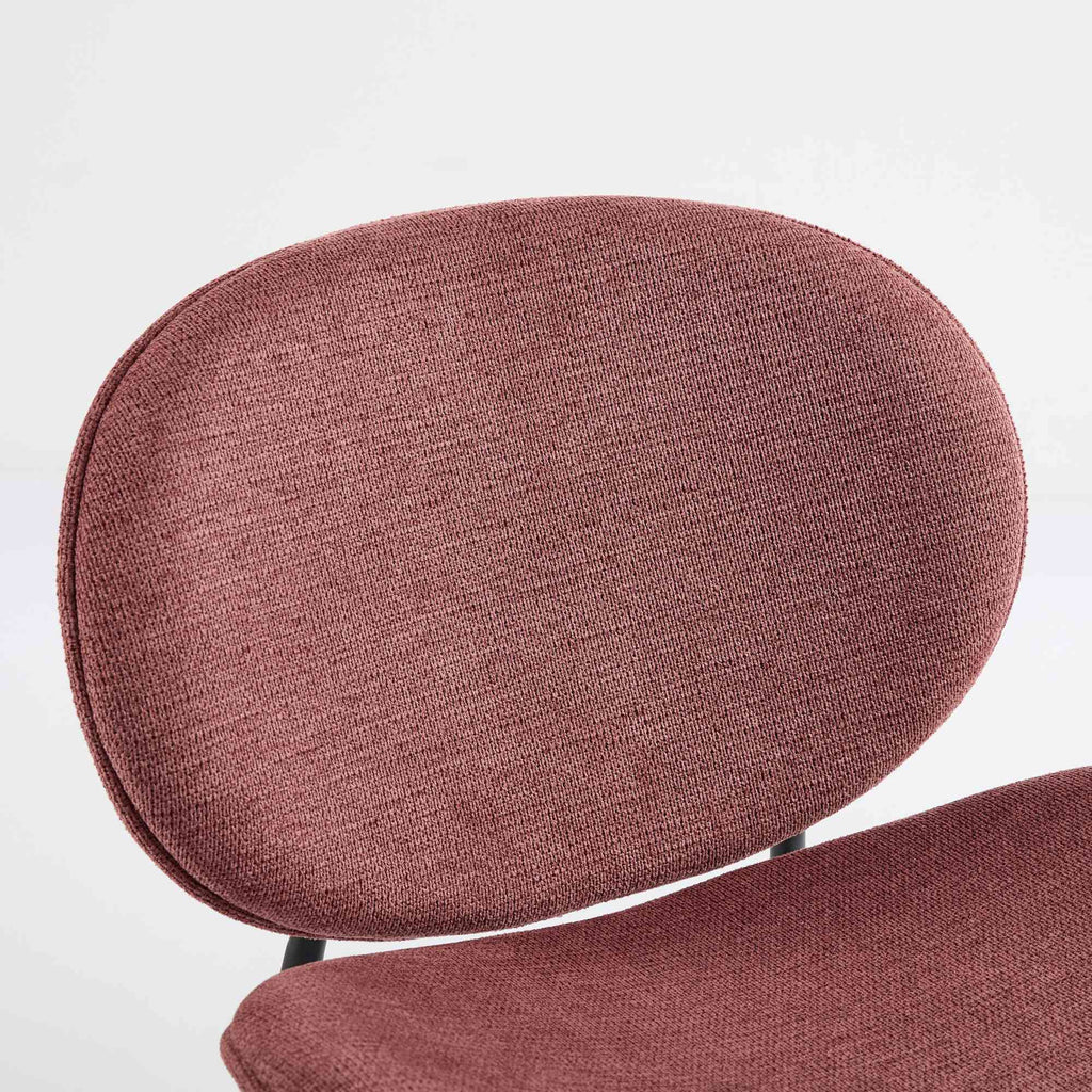 Mid-Century Modern Shell Chair Single Side Chair Tripod,bean paste pink fabric Lounge Chair in Walnut Finish Comfortable Backrest,Bean Paste Red color,SW1871PR