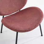 Mid-Century Modern Shell Chair Single Side Chair Tripod,bean paste pink fabric Lounge Chair in Walnut Finish Comfortable Backrest,Bean Paste Red color,SW1871PR