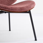 Mid-Century Modern Shell Chair Single Side Chair Tripod,bean paste pink fabric Lounge Chair in Walnut Finish Comfortable Backrest,Bean Paste Red color,SW1871PR