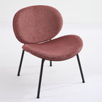 Mid-Century Modern Shell Chair Single Side Chair Tripod,bean paste pink fabric Lounge Chair in Walnut Finish Comfortable Backrest,Bean Paste Red color,SW1871PR